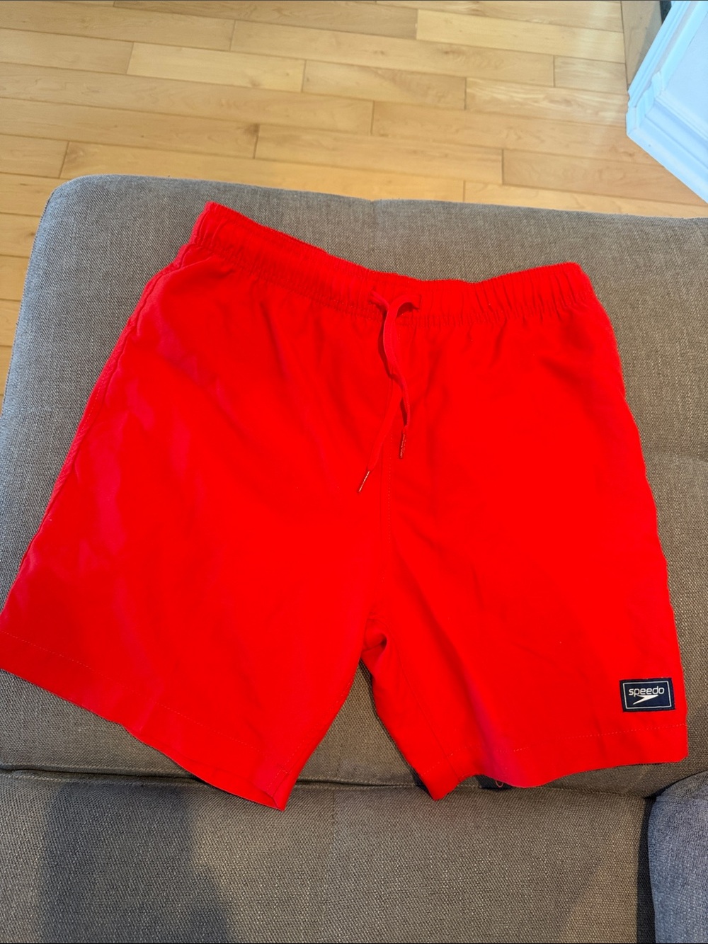 Speedo Men’s Bright Red Swim Trunks with Drawstring